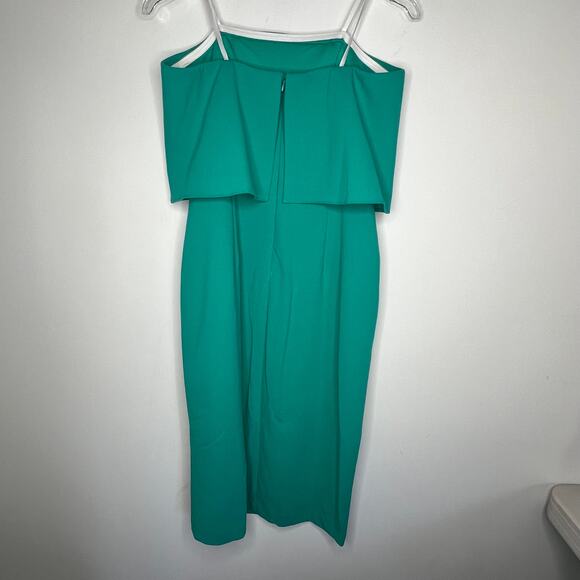 Donna Morgan Teal Strapless Side Slit Dress Size 10 - Picture 2 of 6